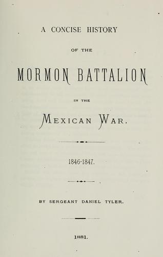 Cover for A concise history of the Mormon battalion in the Mexican War, 1846-1847