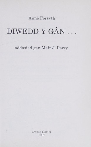 Cover for Diwedd Y Gan