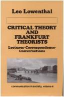 Cover for Critical theory and Frankfurt theorists