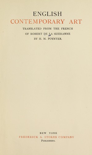 Cover for English contemporary art