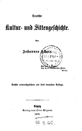 Cover for Deutsche kultur- und sittengeschichte.