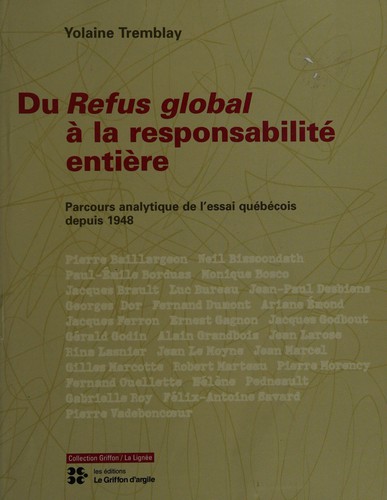 Cover for Du refus global à la responsabilité ent.