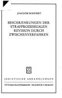 Cover for Beschränkungen der strafprozessualen Revision durch Zwischenverfahren