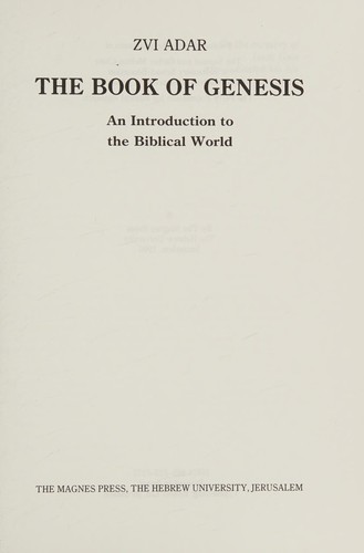 Cover for The book of Genesis