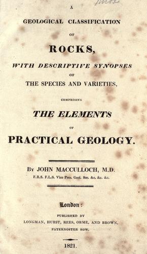 Cover for A geological classification of rocks