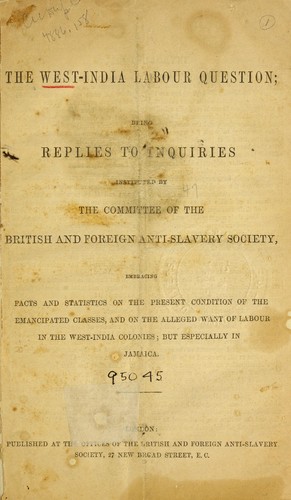 Cover for The West-India labour question