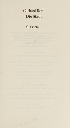 Cover for Die Stadt