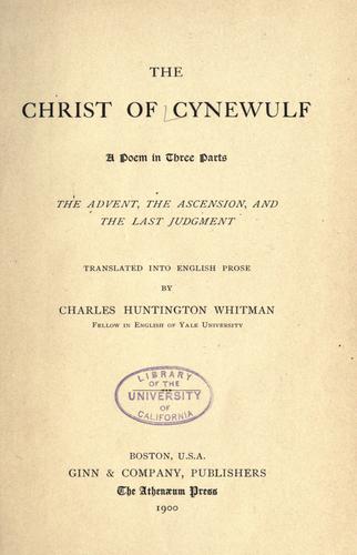 Cover for The Christ of Cynewulf