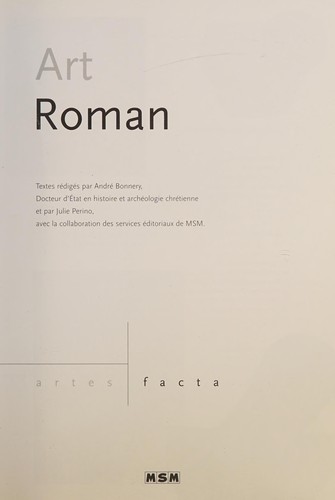 Cover for Art roman