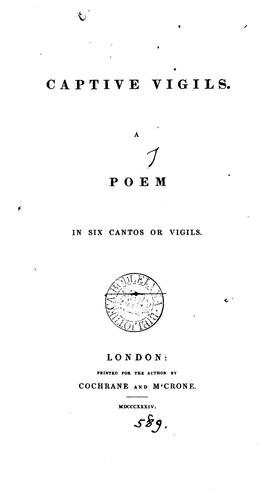 Cover for Captive vigils, a poem