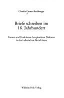 Cover for Briefe schreiben im 16. Jahrhundert
