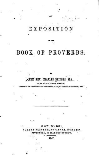 Cover for An Exposition of the Book of Proverbs