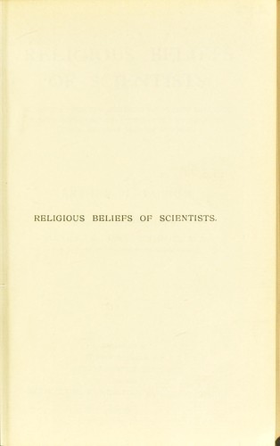 Cover for Religious beliefs of scientists