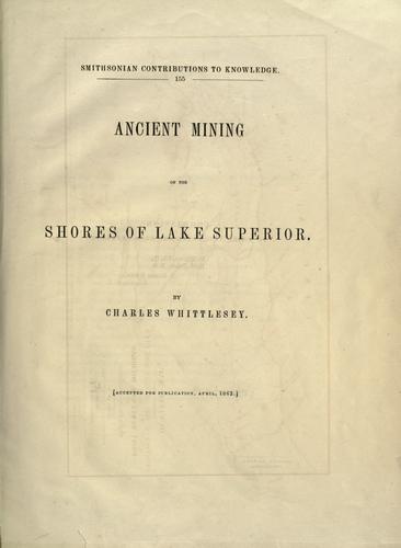 Cover for Ancient mining on the shores of Lake Superior.