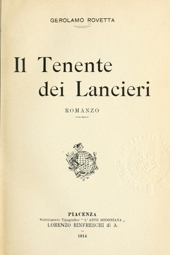 Cover for Il tenente dei lancieri