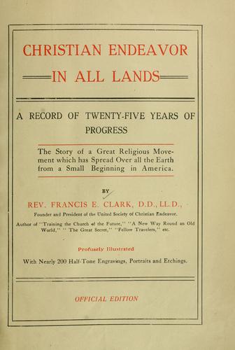 Cover for Christian endeavor in all lands