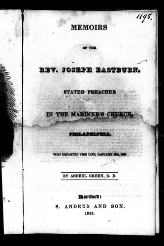 Cover for Memoirs of the Rev. Joseph Eastburn