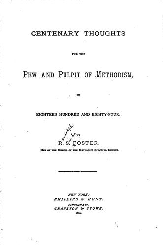 Cover for Centenary Thoughts for the Pew and Pulpit of Methodism in Eighteen Hundred and Eighty-four