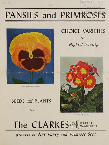 Cover for Pansies and primroses