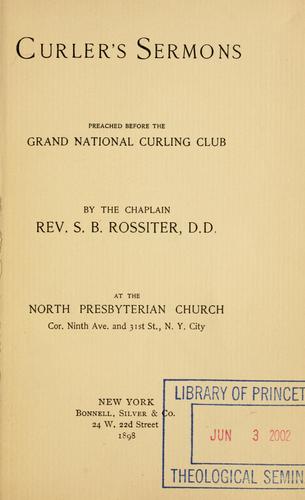 Cover for Curler's sermons
