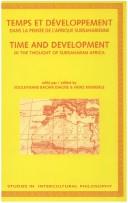 Cover for Temps et développement dans la pensée de l'Afrique subsaharienne