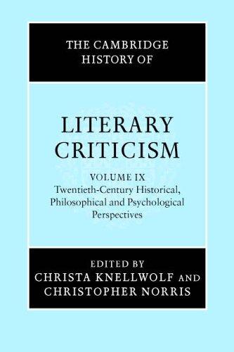 Cover for The Cambridge History of Literary Criticism, Vol. 9