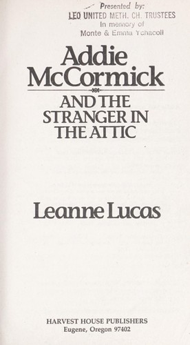 Cover for Addie McCormick and the stranger in the attic