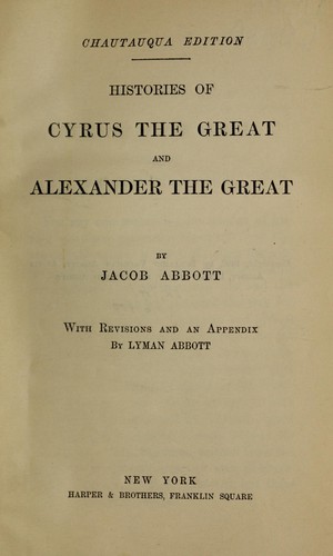 Cover for Histories of Cyrus the Great and Alexander the Great