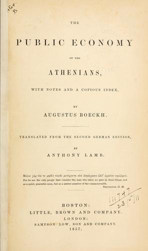 Cover for public economy of Athens