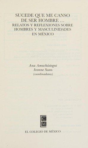 Cover for Sucede que me canso de ser hombre--