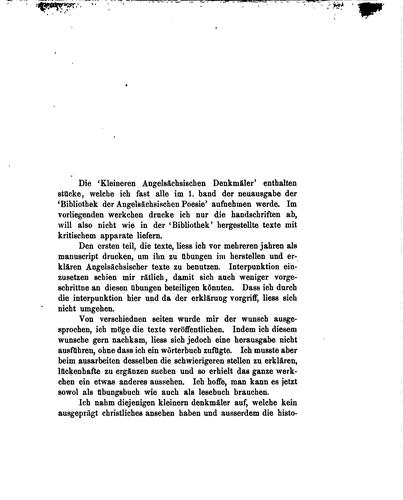 Cover for Kleinere angelsächsische Dichtungen: Abdruck der handschriftlichen ...