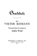 Cover for Goebbels