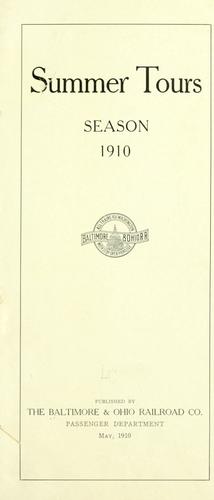 Cover for Summer tours, season 1910 ...