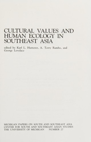 Cover for Cultural values and human ecology in Southeast Asia