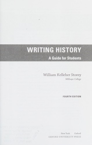 Cover for Writing history