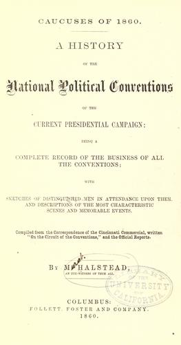 Cover for Caucuses of 1860.