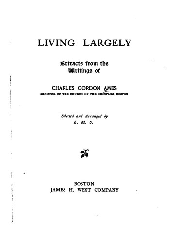Cover for Living largely