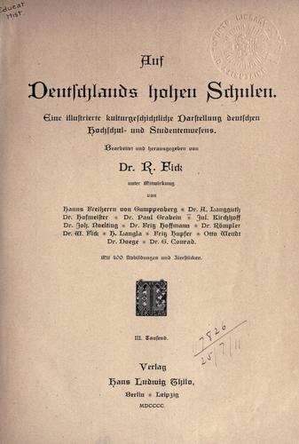 Cover for Auf Deutschlands hohen Schulen