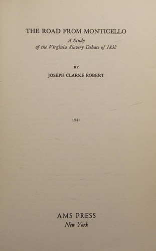 Cover for The road from Monticello