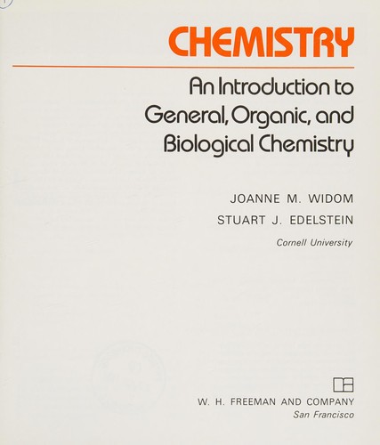 Cover for Chemistry, an introduction to general, organic and biological chemistry