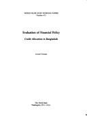Cover for Evaluation of financial policy