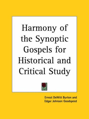 Cover for Harmony of the Synoptic Gospels for Historical and Critical Study