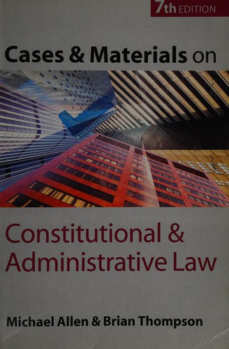 Cover for Cases and Materials on Constitutional and Administrative Law