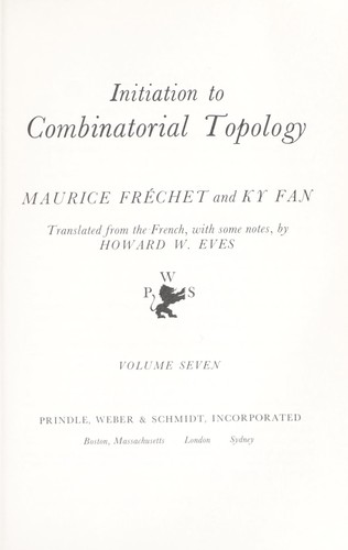Cover for Initiation to combinatorial topology