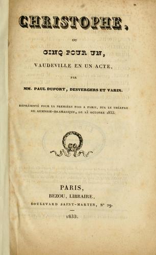 Cover for Christophe