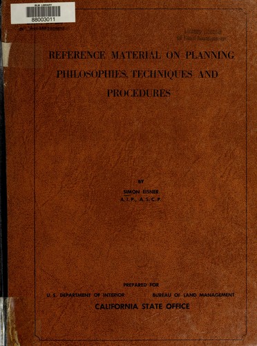 Cover for Reference material on planning philosophies, techniques and procedures