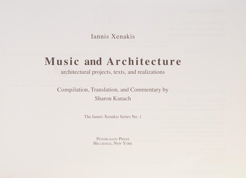 Cover for Music of Architecture (Iannis Xenakis)