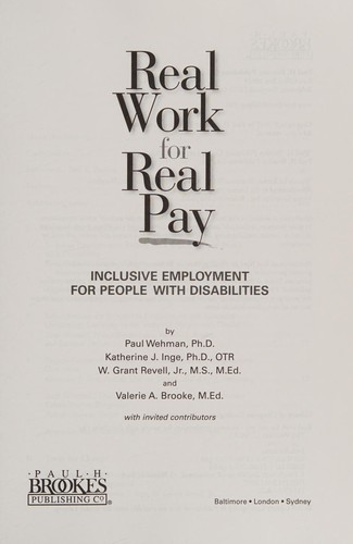 Cover for Real work for real pay