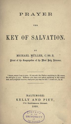 Cover for Prayer, the key of salvation