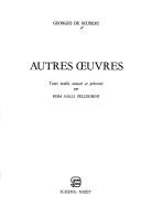 Cover for Autres œuvres